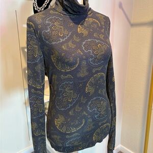 Paisley Turtleneck Long Sleeve Top